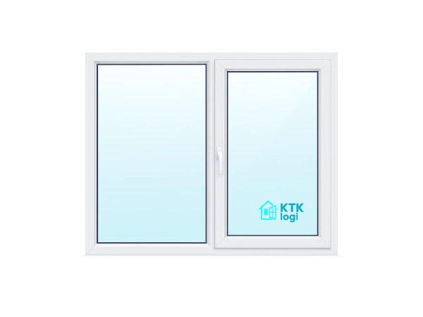 Divdaļīgs PVC logs 1300×1350 – Rīga