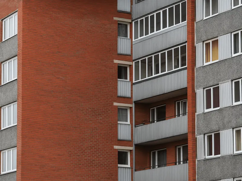 Daudzdzīvokļu māja ar uzstādītiem PVC logiem — logu nomaiņa dzīvokļos Rīgā un Pierīgā.